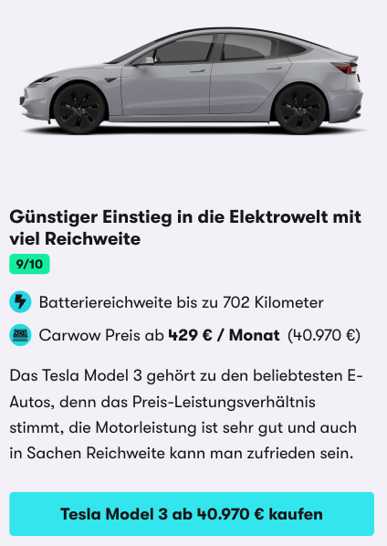 Car Card Model 3