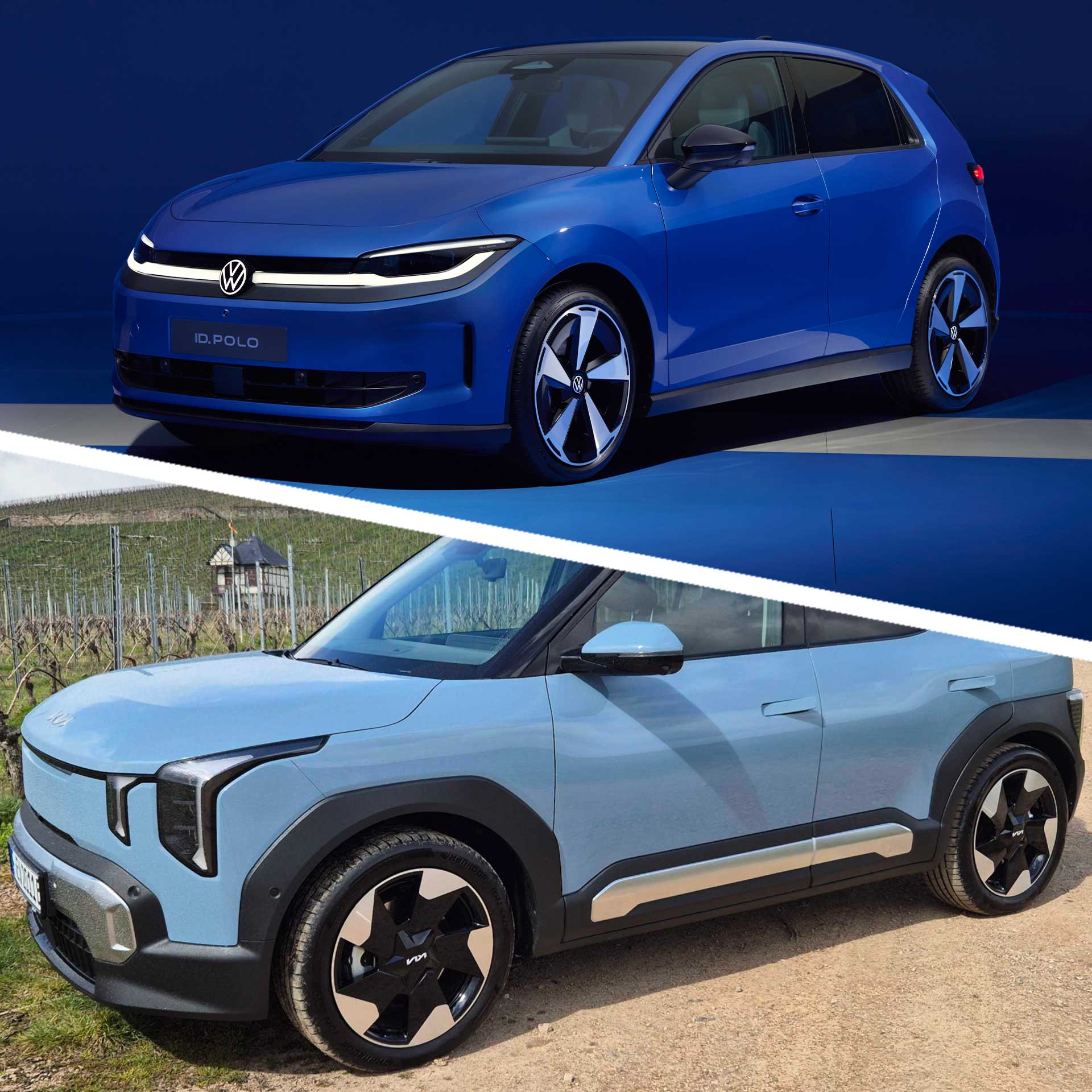 ID.Polo-vs-Kia-EV2-seitlich-vorne