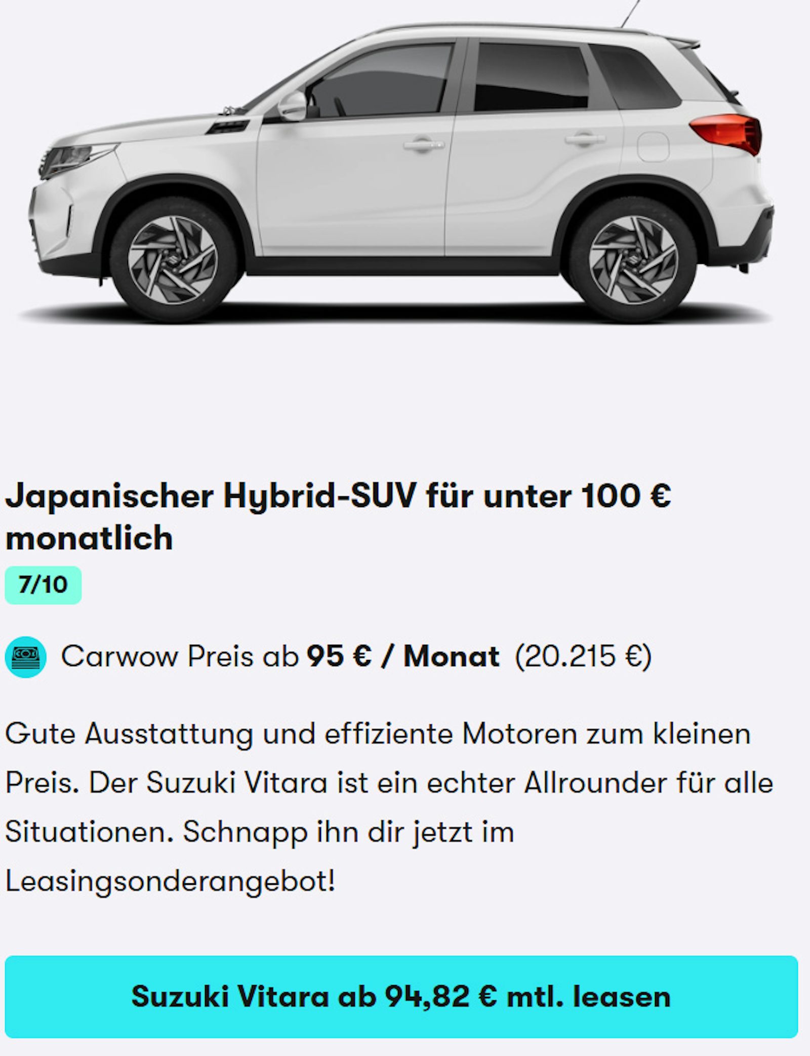 Suzuki Vitara Black Friday Leasing Deal 2025 Car Card