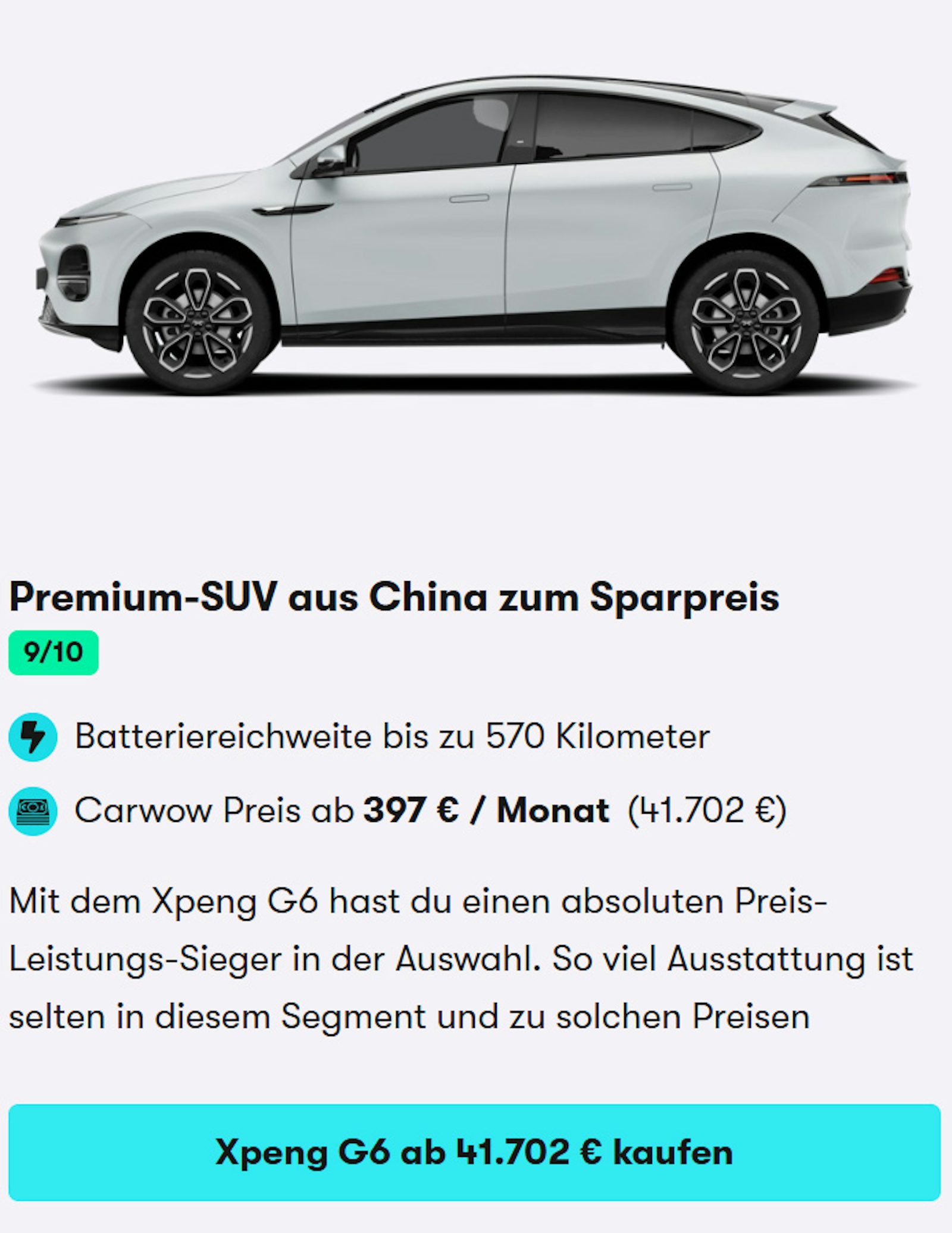 Xpeng G6 im Angebot Januar 2026 Car Card